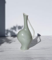 AnyesAttic Porcelain Fritz Heidenreich for Rosenthal, 1950s 'Pregnant Luise' in Grey and White, Modernist Orchid Vase
