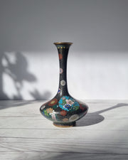 Asian Art Metals Takahara Komajiro Cloisonne Bud Vase, Kyoto-Jippo ware, Late Meiji Era, Japanese, Antique