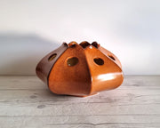Bertoncello Ceramiche Ceramic Bertoncello Ceramiche, Screziato Tabacco Glaze, Abstract Sculptural Sea Urchin Vase, 1960s-70s