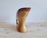 Bertoncello Ceramiche Ceramic Bertoncello Ceramiche, Screziato Tabacco Glaze, Mid-Mod Sculptural Abstract Jug Vase, 1960s-70s