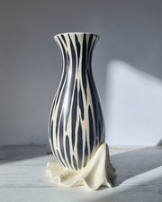 Beswick Pottery Ceramic Albert Hallam for Beswick, Zebrette Series Zebra Stripe Décor Mid Century Modernist Vase, 1950s