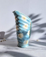 Beswick Pottery Ceramic Beswick Art Deco, Cerluean and Daisy Floral Stylised Pitcher Jug Vase | British, 1920s-30s, Rare