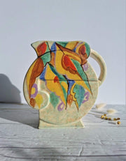 Beswick Pottery Ceramic Beswick Iconic Art Deco, Stylised Musical Note Floral Pitcher Jug Vase | British, 1920s-30s, V. Rare