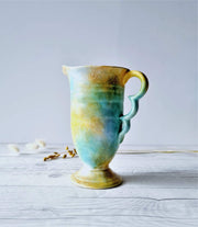 Beswick Pottery Ceramic British Art Deco, Beswick Pottery, 'Lausanne Sunflowers' Glaze Palette Jug Vase, 1940s, Rare