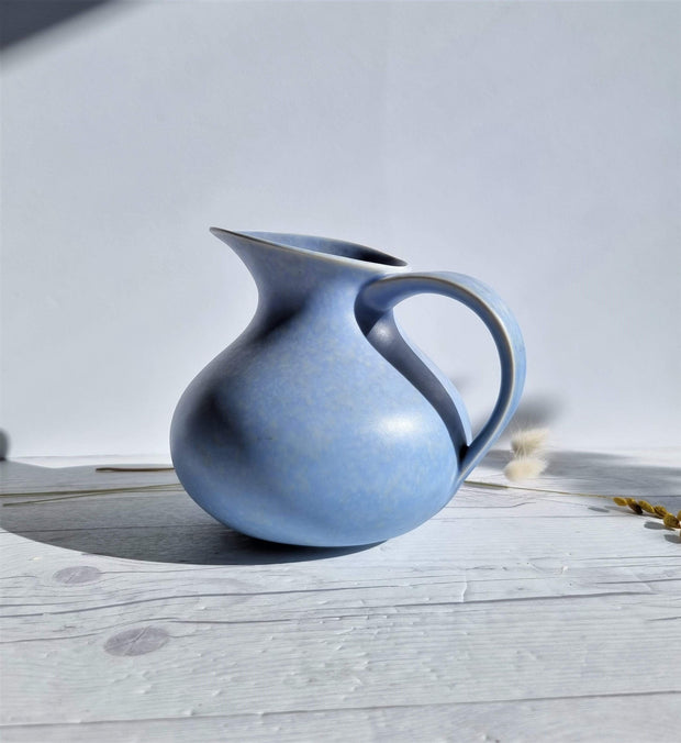 Beswick Pottery Ceramic Crown Devon att. Art Deco Moderne, Cornflower Silk Blue Glaze Jug Vase | British, 1930s