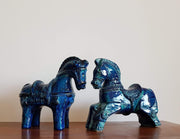 Bitossi Ceramiche Ceramic Collectors: 1950s Italian Bitossi, Iconic 'Rimini Blu' Series Persiano Blue Glaze Ceramic Horse