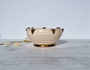 Crown Ducal Ceramic Charlotte Rhead for Crown Ducal, Art Deco Tube-Lined Polka Dot Planter Dish  | British, 1930s