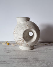 Duif Keramiek Ceramic Duif Keramiek Sculptural Globe, Statement Jug Vase in Nutmeg Speckled Stoneware Cream Glaze, 1970s