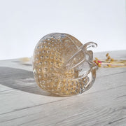 FM Konstglas Glass Fare Marcolin for FM Konstglas, 24k Gold Bullicante Art Crystal Apple, Sweden, 1960s-70s