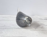 FM Konstglas Glass Fare Marcolin for FM Konstglas, Overlapping Feather Sfumato Art Crystal Bird, Sweden, 1960s