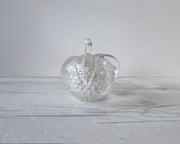 FM Konstglas Glass Fare Marcolin for FM Konstglas, Pure Silver Bullicante Art Crystal Apple and Pear, Sweden, 1960s