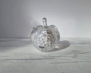 FM Konstglas Glass Fare Marcolin for FM Konstglas, Pure Silver Bullicante Art Crystal Apple and Pear, Sweden, 1960s