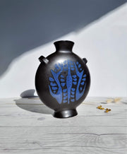 Gefle Keramik Ceramic Lillemor Mannerheim for Gefle Keramik, Singoalla Series Sculptural Moon Flask Vase, 1950s