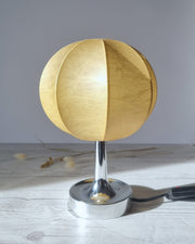 GoldKant Leuchten Lighting Goldkant Leuchten Friedel Wauer, Salbo Series Silver, Mid Modern Cocoon Table Lamp, 1960s-70s