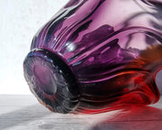 Hineri Iwatsu Glass Iwatsu Hineri Glassworks att, Scarlet and Violet Art Glass Abstract Anemone Centrepiece, 1960s-70s