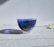 Kosta Boda Glass Glass Bertil Vallien for Kosta Boda Satellites Series, Blue Iridescent Art Glass Bowl, 1992, Sweden