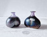 Kosta Boda Glass Glass Bertil Vallien for Kosta Boda Volcano Series, Trio of Iridescent Sculptural Bottle Vases, 1980s