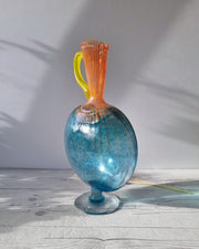 Kosta Boda Glass Glass Kjell Engman 'Bon Bon' series, Kosta Boda, Candied Sapphire and Coquelicot Vase, Sweden, Signed
