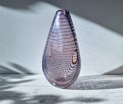 Kosta Boda Glass Glass Kosta Boda by Hanne Dreutler att. Sculpted Optical Art Netted Teardrop Vase, 1970s-80s, Rare