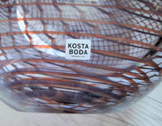 Kosta Boda Glass Glass Kosta Boda by Hanne Dreutler att. Sculpted Optical Art Netted Teardrop Vase, 1970s-80s, Rare