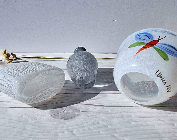 Kosta Boda Glass Glass Kosta Boda Mini Trio: Butterfly Bowl by U H-Vallien, Network by B Vallien, Sunny by M Backstrom