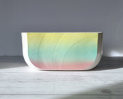 Park Rose Pottery Ceramic Park Rose Pottery, Postmodern Ombre Cotton Candy Palette Textured Wave Planter, 1980s, British