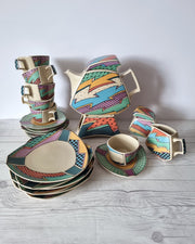 Rosenthal Ceramic Rosenthal Studio, Dorothy Hafner Flash Tea Set, 1980s