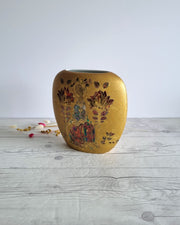 Rosenthal Porcelain Bjorn Wiinblad for Rosenthal, Samuramat Series, Porcelain Goldfire Glaze Pillow Vase, 1970s