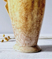 Sylvac Pottery Ceramic SylvaC Art Deco Twin-Eared Vase, Demerara Latte Marble Palette Glaze, British, 1940s, Rare