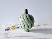 Upsala Ekeby Ceramic Arthur Percy for Upsala Ekeby, 1954 'Turbin' (Turbine) Series, Modernist Sculptural Sgraffito Vase