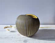 Upsala Ekeby Ceramic Hjordis Oldfors for Upsala Ekeby, 1954 'Kokos' (Coconut) Series, Modernist Sculptural Sgraffito Vase