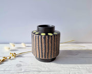 Upsala Ekeby Ceramic Mari Simmulson for Upsala Ekeby, 1965 Ringo Series, Chocolate Cookie Palette Modernist Vase