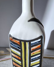 Vallauris Ceramique Ceramic Roger Capron for Vallauris, Dipped White and Multicolour Glaze, Signed Sculptural Bottle Vase, 1950s