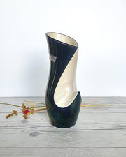 Verceram Ceramic 1950s Verceram Ceramique D'Art, 'Manta Ray' Ink Lustre Finish Vase, French