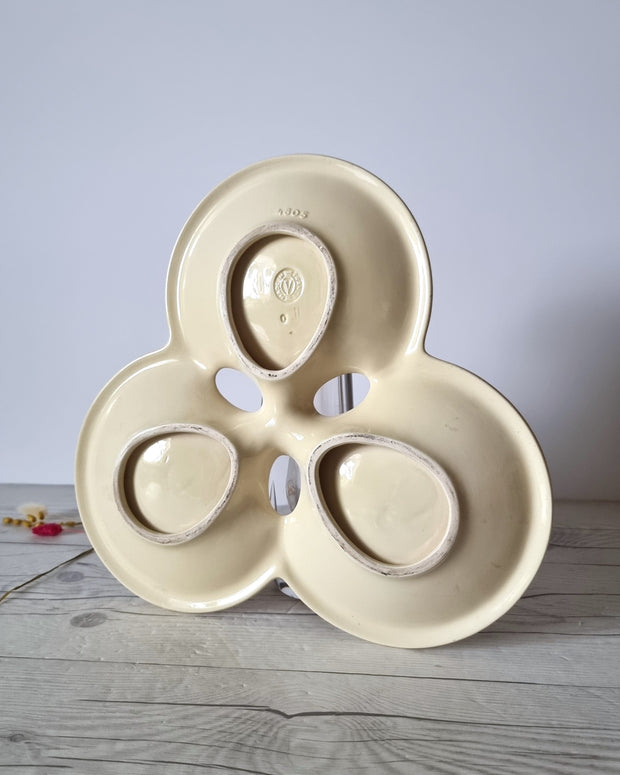 Verceram Ceramic DRAFT 1950s Verceram Modernist Triparte Textured Clam Shell Dish