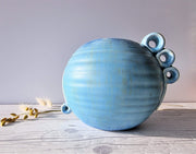 Wade Ceramics Ceramic Flaxman Ware att., 'Wheat and Blue Sky' Palette Art Deco 3-Eared Ball Vase, 1930s, British