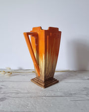 Wade Ceramics Ceramic Flaxman Ware by Wade Heath, Art Deco 'Castile 15' Form, Orange Helianthus Palette Jug Vase, 1930s
