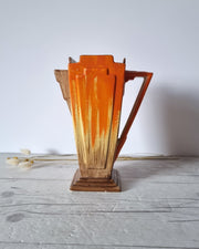 Wade Ceramics Ceramic Flaxman Ware by Wade Heath, Art Deco 'Castile 15' Form, Orange Helianthus Palette Jug Vase, 1930s